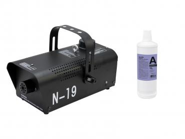 Eurolite Set N-19 Nebelmaschine schwarz + A2D Action Nebelfluid