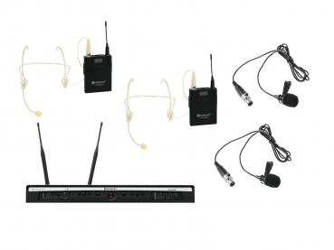 Relacart Set UR-260D Bodypack mit Headset und Lavalier