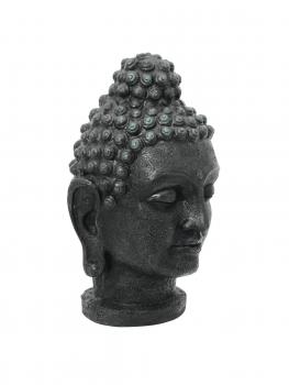 Buddhakopf, antik-schwarz side