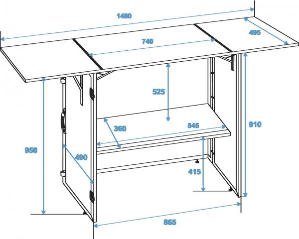 Rodinger DJ-Tisch zusammenklappbar 148x51cm